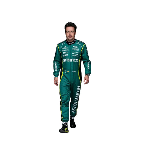 Tuta da Gara Replica di Fernando Alonso della Scuderia Aston Martin Aramco F1 per la Formula 1 2025