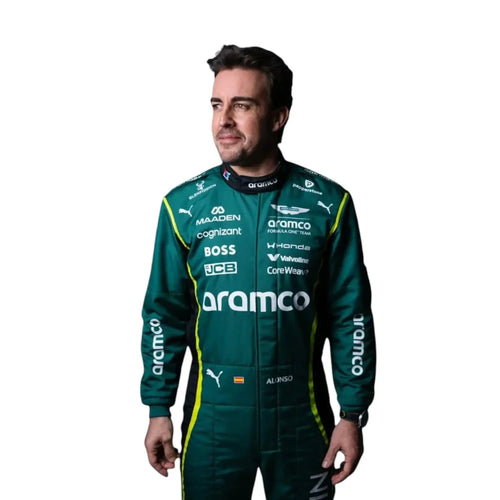 Tuta da Gara Replica di Fernando Alonso della Scuderia Aston Martin Aramco F1 per la Formula 1 2025