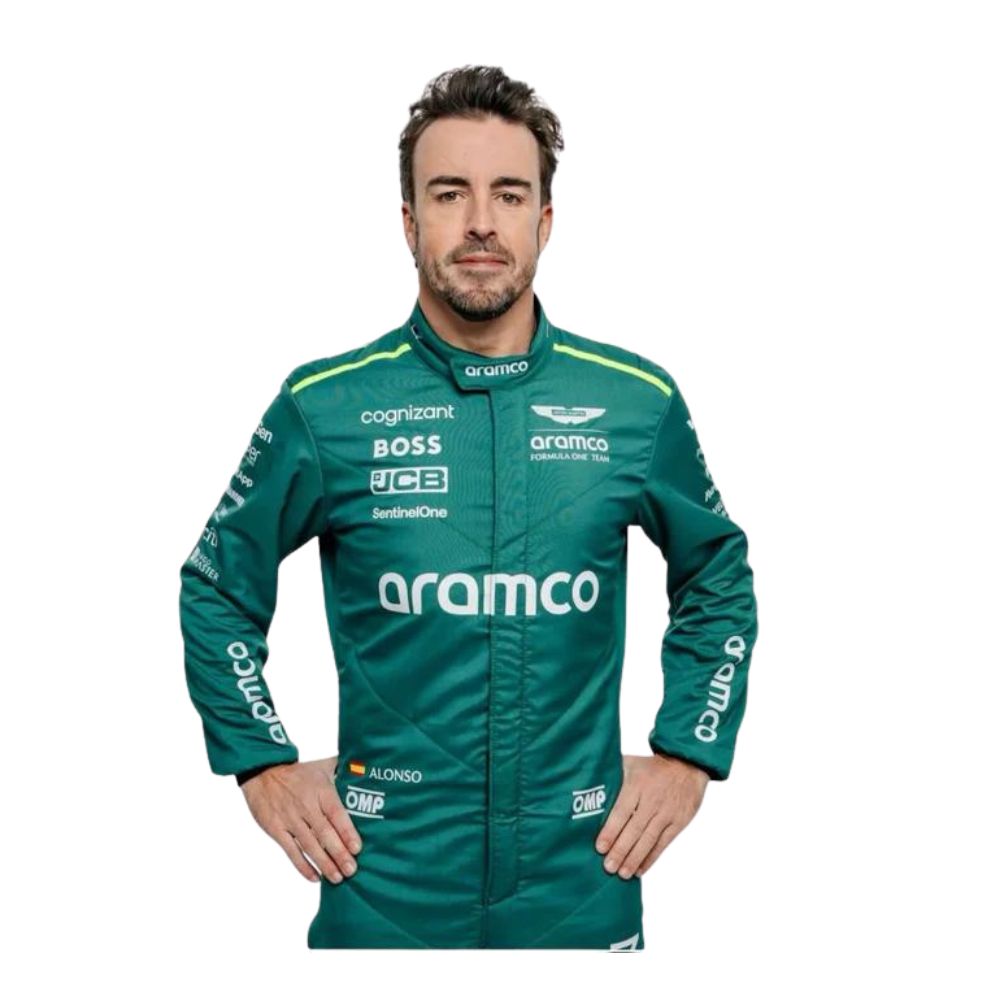 Aston Martin Aramco F1 Team Fernando Alonso 2024 Formula 1 Racing Suit Replica