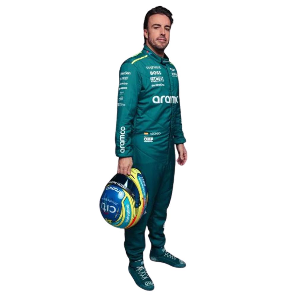 Aston Martin Aramco F1 Team Fernando Alonso 2024 Formula 1 Racing Suit Replica
