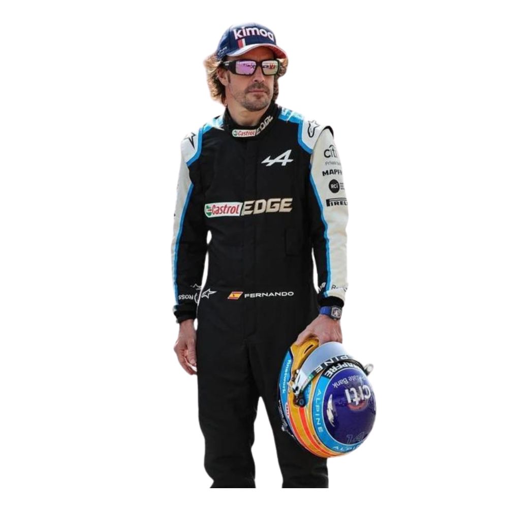 Alpine F1 Team Fernando Alonso 2021 Formel 1 Rennanzug Replik (Rennen)
