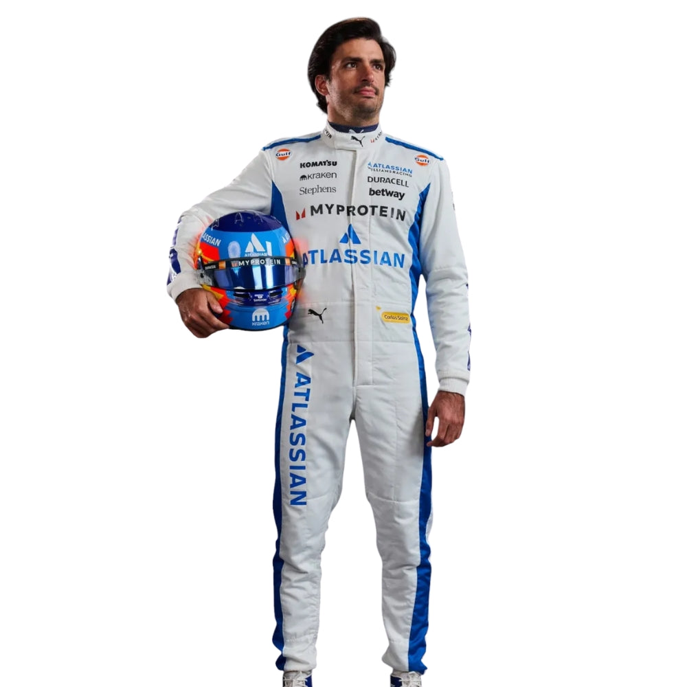 Williams Racing Carlos Sainz 2025 Formel 1 Rennanzug Replik (Team)