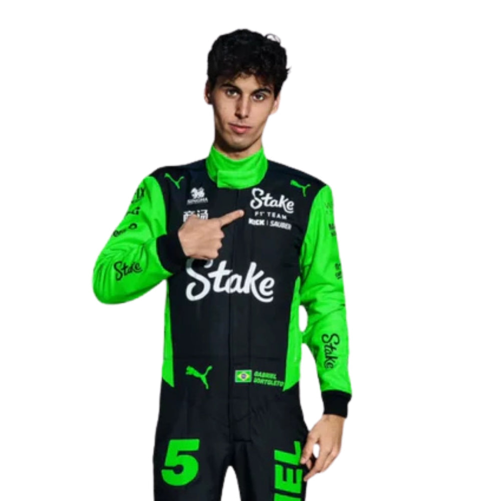 Stake F1 Team Kick Sauber Gabriel Bortoleto 2025 Formel 1 Rennanzug Replik (Kick Race)