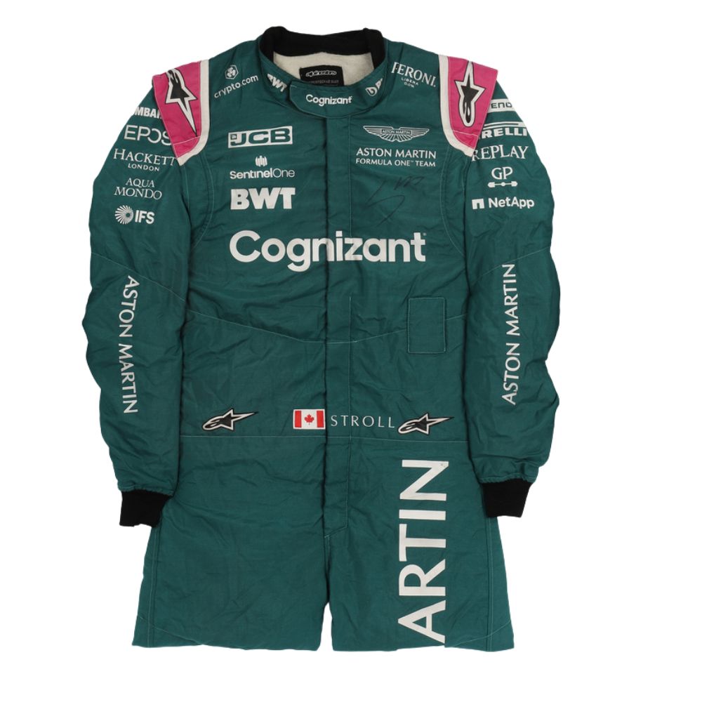 Aston Martin Aramco F1 Team Lance Stroll 2021 Formel 1 Rennanzug Replika (Rennen)