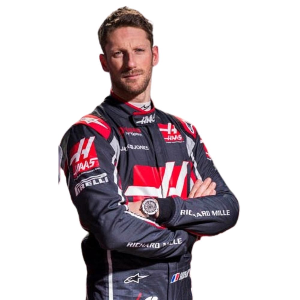 Haas F1 Team 2018 Formel 1 Rennanzug Replik (Rennanzug Romain Grosjean)