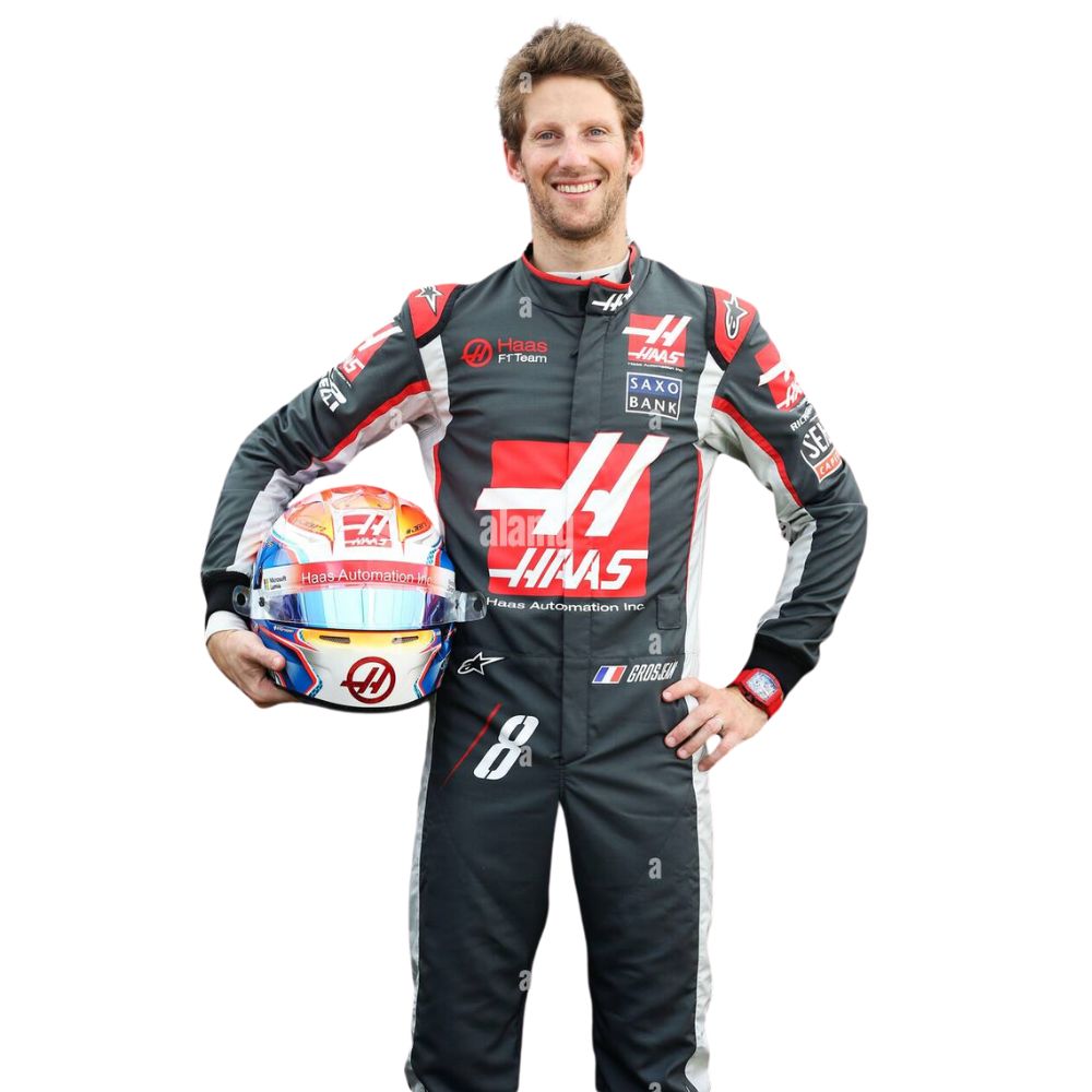 Haas F1 Team 2016 Formel 1 Rennanzug Replik (Formel 1 Romain Grosjean)