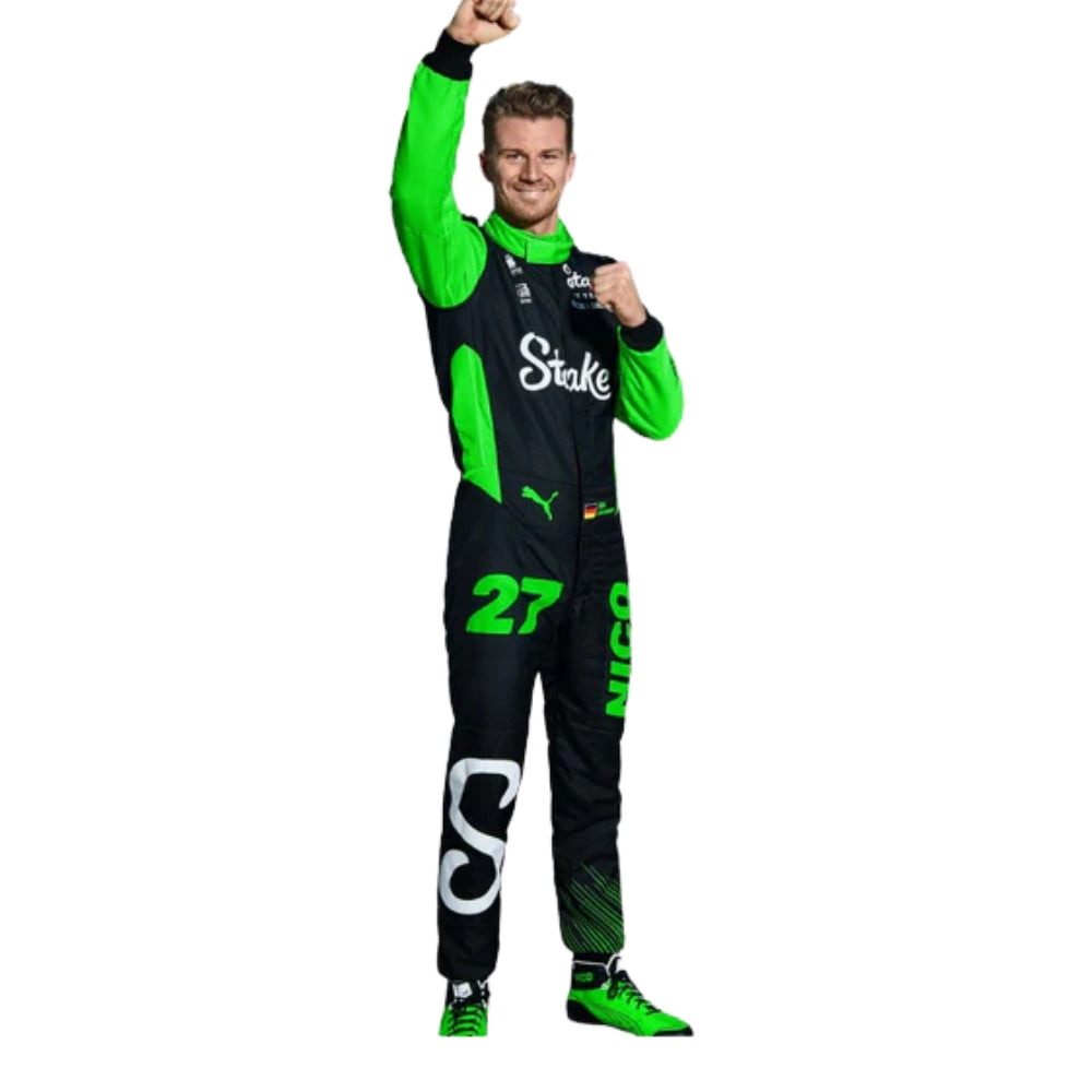 Stake F1 Team Kick Sauber Nico Hülkenberg 2025 Formel 1 Rennanzug Replik (Nico Hülkenberg Kick Race)