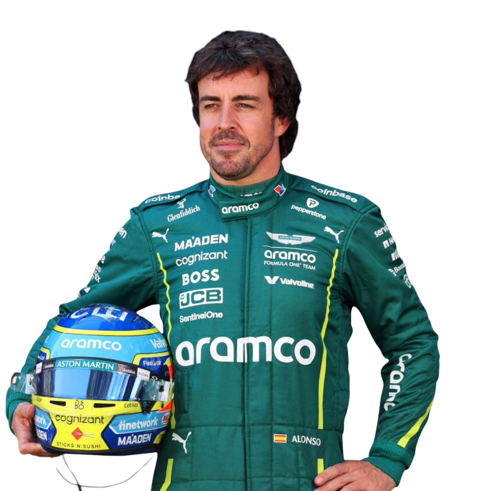 Aston Martin Aramco F1 Team Fernando Alonso 2025 Formel 1 Rennanzug Replik
