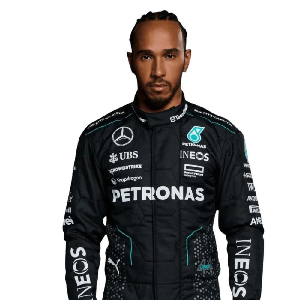 Mercedes-AMG Petronas F1 Team Lewis Hamilton 2024 Formel 1 Rennanzug Replik