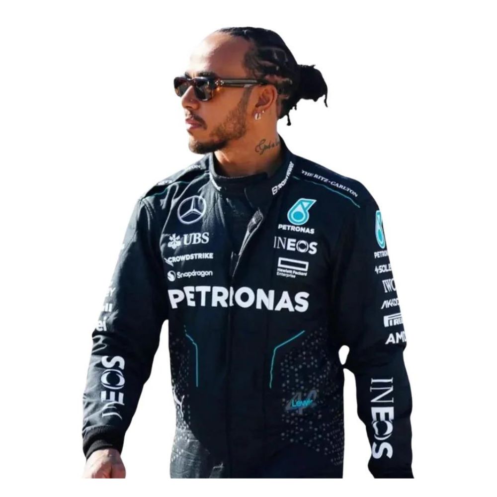 Mercedes-AMG Petronas F1 Team Lewis Hamilton 2024 Formel 1 Rennanzug Replik